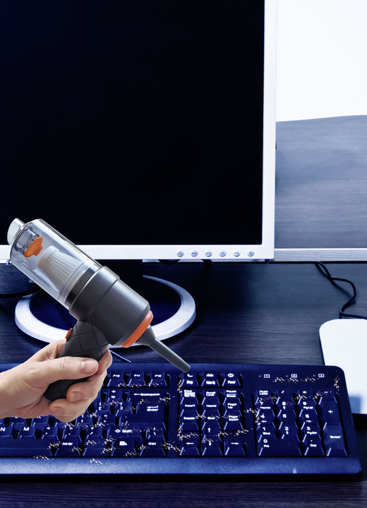 Mit Akku - Kabelloser 2-in1 Mini-Akku-Handstaubsauger, in Farbe DUNKELGRAU Ansicht 2