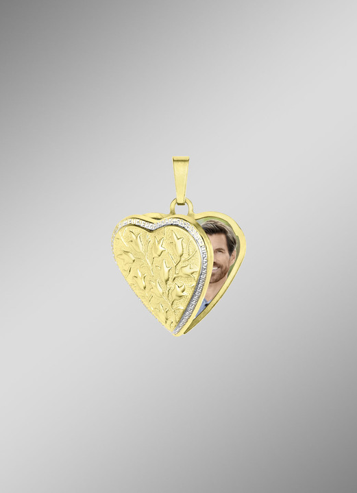 - Herz-Medaillon in Bicolor, in Farbe  Ansicht 2