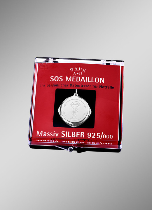 - SOS-Anhänger aus Silber, in Farbe  Ansicht 3