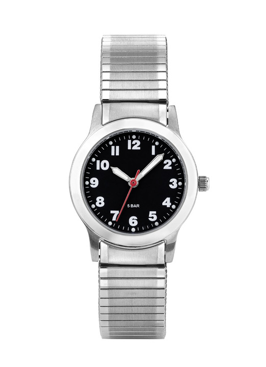 Quartzuhren - Para-Quartz-Damenuhr mit Edelstahlzugband Ansicht 2 Quartzuhren - Para-Quartz-Damenuhr mit Edelstahlzugband, in Farbe  Ansicht 2