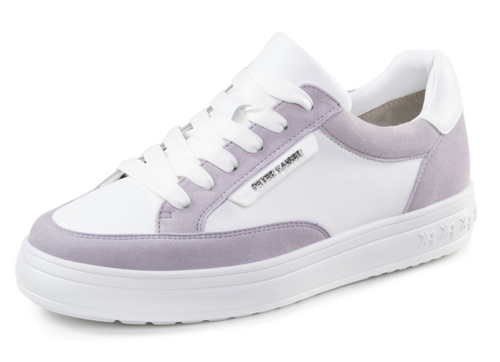 Slipper & Schnürschuhe - Peter Kaiser Schnür-Sneaker aus Nappa- und Veloursleder, in Größe 3 1/2 bis 8, in Farbe WEISS-FLIEDER Ansicht 1