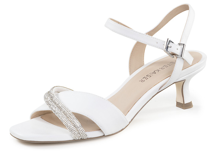 Damenmode - Peter Kaiser Sandalette mit Glitzersteinchen, in Größe 4 bis 8, in Farbe WEISS Ansicht 1