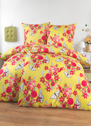 Grund - Microfaser Bettwäsche-Garnitur aus dem Hause Grundr, in Größe 111 (40/80 cm + 135/200 cm) bis 115 (80/80 cm + 155/220 cm), in Farbe GRÜN