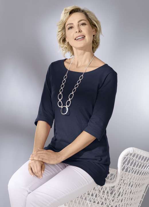 34-Arm - Shirt mit Rundhalsausschnitt in 3 Farben Ansicht 3 34-Arm - Shirt mit Rundhalsausschnitt in 3 Farben, in Größe 038 bis 054, in Farbe ROYALBLAU Ansicht 3