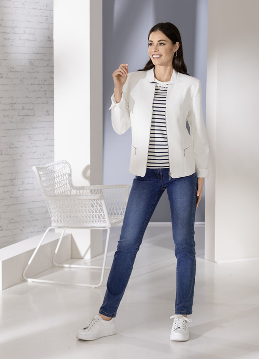 Blazer - Kurzblazer mit Reißverschlusstaschen Ansicht 3 Blazer - Kurzblazer mit Reißverschlusstaschen, in Größe 034 bis 052, in Farbe NATURWEISS Ansicht 3