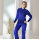 Langarm - Shirt mit Stehkragen in 5 Farben – Farbe ROYALBLAU – Ansicht 4 Langarm - Shirt mit Stehkragen in 5 Farben, in Größe 034 bis 052, in Farbe ROYALBLAU – Farbe ROYALBLAU – Ansicht 4