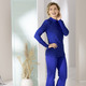Langarm - Shirt mit Stehkragen in 5 Farben – Farbe ROYALBLAU – Ansicht 2 Langarm - Shirt mit Stehkragen in 5 Farben, in Größe 034 bis 052, in Farbe ROYALBLAU – Farbe ROYALBLAU – Ansicht 2