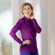Langarm - Shirt mit Stehkragen in 5 Farben – Farbe BEERE Langarm - Shirt mit Stehkragen in 5 Farben, in Größe 034 bis 052, in Farbe ROYALBLAU