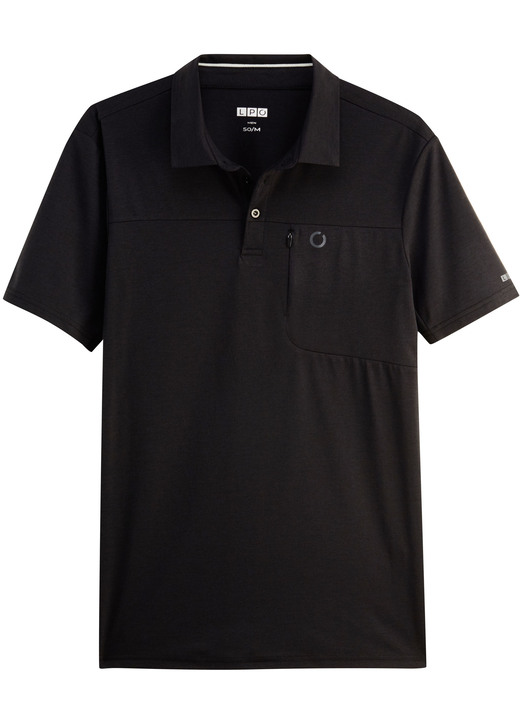 Freizeitshirts & -Kombinationen - Funktionspolo von „LPO“, in Größe 048 bis 058, in Farbe BLAU MELIERT Ansicht 3