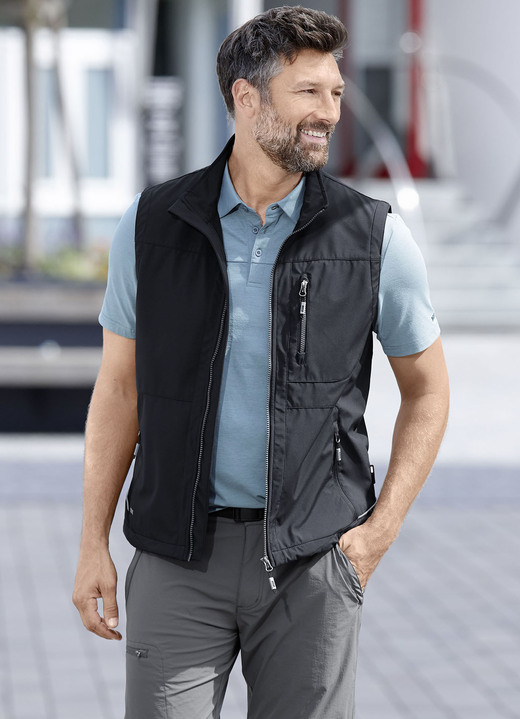 Freizeitshirts & -Kombinationen - Softshellweste von „LPO“, in Größe 048 bis 058, in Farbe MARINE Ansicht 2