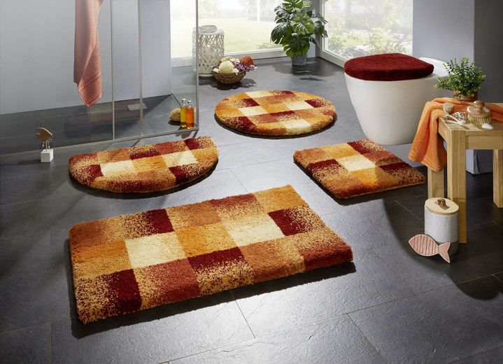 Badgarnituren - Supersoft Badgarnitur mit rutschhemmender Rückseite, in Größe 100 (Vorleger halbrund, 50/ 80 cm) bis 112 (WC-Deckelbezug, 47/ 50 cm), in Farbe TERRA Ansicht 1