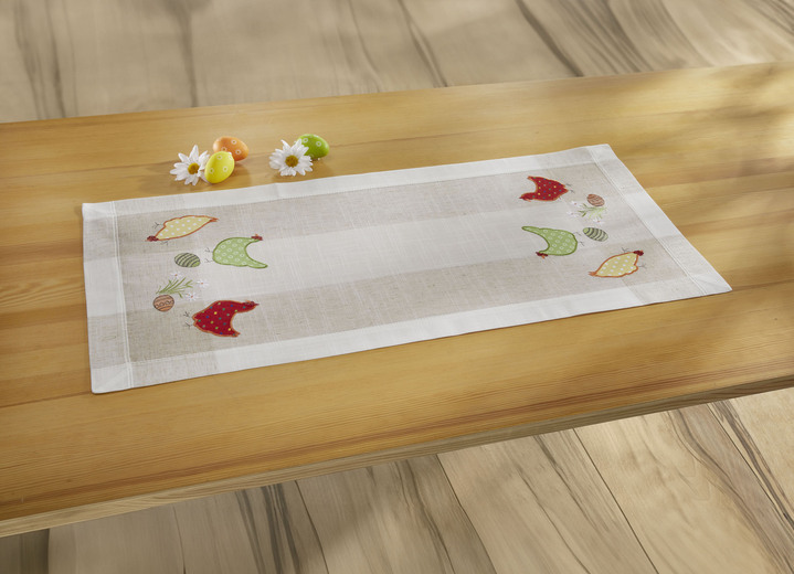 Tischdecken - Tisch- und Raumdekoration mit aufwendigen Applikationen, in Größe 102 (Läufer, 40/ 85 cm) bis 404 (Kissenbezug, 40/ 40 cm), in Farbe SEKT-BUNT Ansicht 3