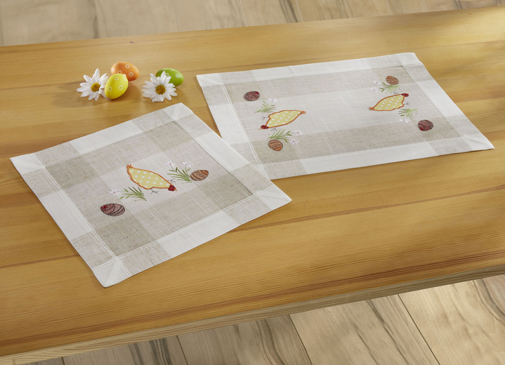 Tischdecken - Tisch- und Raumdekoration mit aufwendigen Applikationen, in Größe 102 (Läufer, 40/ 85 cm) bis 404 (Kissenbezug, 40/ 40 cm), in Farbe SEKT-BUNT Ansicht 1