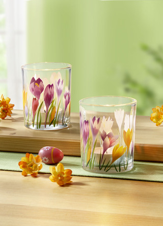 Windlicht, 2er Set, aus Glas