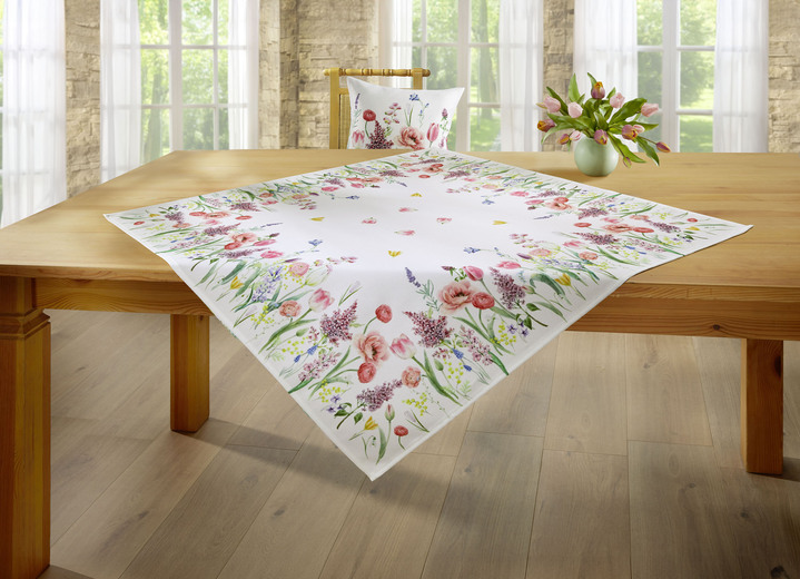 Tischdecken - Tisch- und Raumdekoration, in Größe 101 (Deckchen, 35x 50 cm) bis 404 (Kissenbezug, 40x 40 cm), in Farbe WEISS-BUNT Ansicht 4