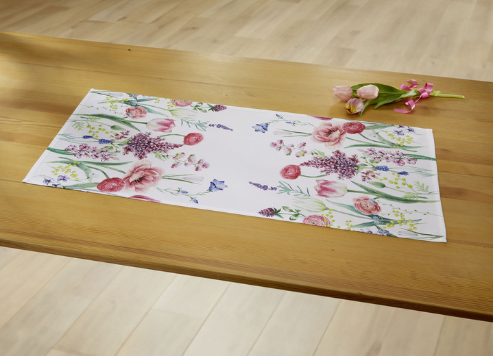 Tischdecken - Tisch- und Raumdekoration, in Größe 101 (Deckchen, 35x 50 cm) bis 404 (Kissenbezug, 40x 40 cm), in Farbe WEISS-BUNT Ansicht 3