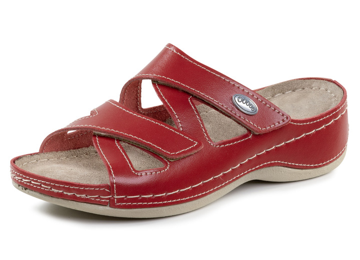 Sandaletten & Pantoletten - ELENA EDEN Pantolette aus Nappaleder, in Größe 036 bis 042, in Farbe ROT Ansicht 1