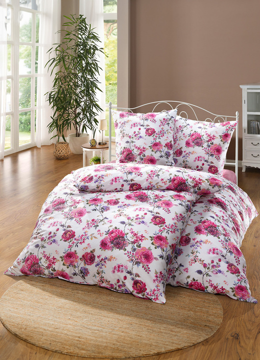 Bettwäschegarnituren - Bügelfreie Bettwäsche aus Mako-Soft-Seersucker, in Größe 111 (40/80 cm + 135/200 cm) bis 115 (80/80 cm + 155/220 cm), in Farbe MULTICOLOR