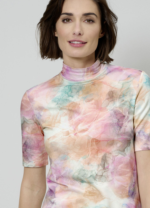 Shirts - Shirt mit modischem Stehkragen, in Größe 038 bis 052, in Farbe MULTICOLOR Ansicht 2