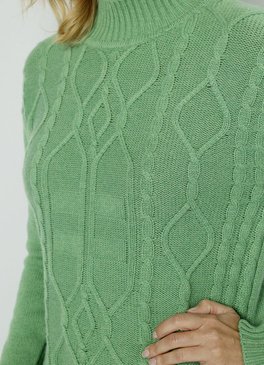 Basics - Pullover mit Schurwolle und Kaschmir  Ansicht 2 Basics - Pullover mit Schurwolle und Kaschmir , in Größe 038 bis 052, in Farbe GRÜN Ansicht 2
