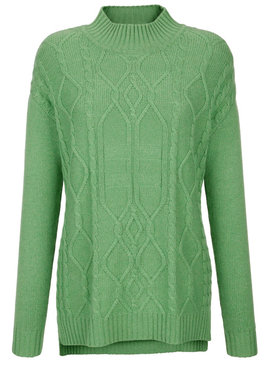 Basics - Pullover mit Schurwolle und Kaschmir  Ansicht 3 Basics - Pullover mit Schurwolle und Kaschmir , in Größe 038 bis 052, in Farbe GRÜN Ansicht 3