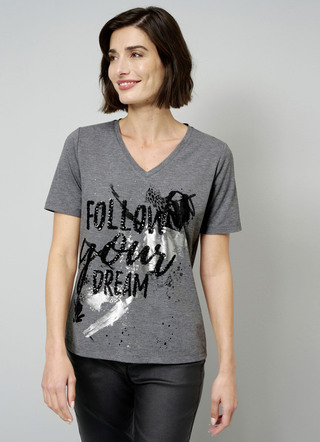 Shirt mit aufwendiger Pailettenzier