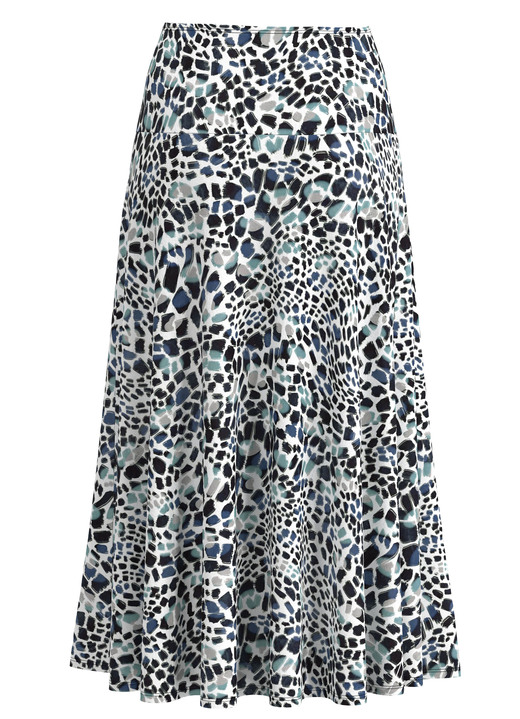 Gemustert - Rock mit farbbrillantem Druck, in Größe 018 bis 050, in Farbe ECRU-SCHWARZ-BUNT Ansicht 3