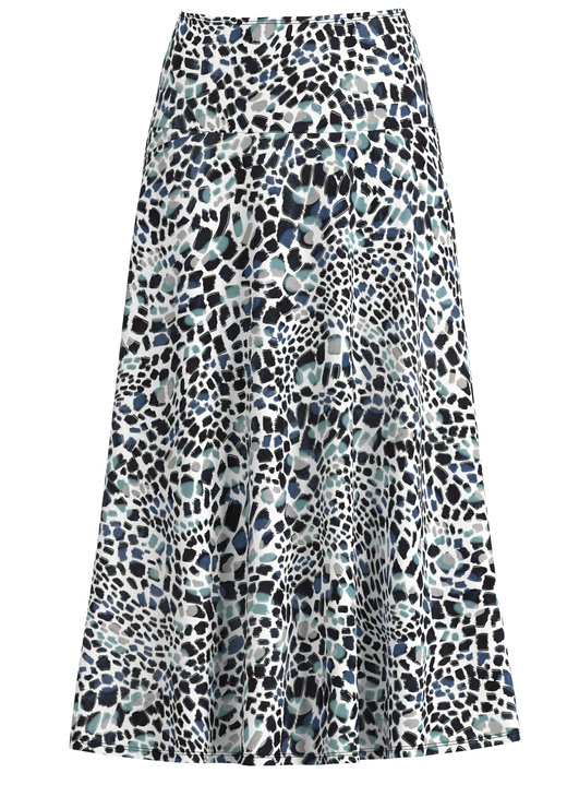 Gemustert - Rock mit farbbrillantem Druck, in Größe 018 bis 050, in Farbe ECRU-SCHWARZ-BUNT Ansicht 2