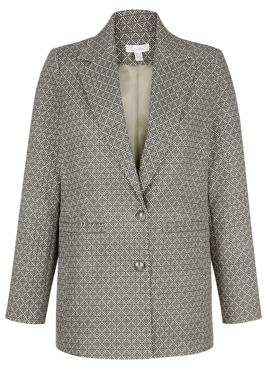Blazer - Blazer mit grafischem Dessin, in Größe 020 bis 052, in Farbe CAMEL-SCHWARZ Ansicht 4
