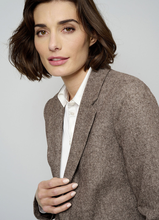 Blazer - Blazer mit Pattentaschen, in Größe 038 bis 052, in Farbe BRAUN MELIERT Ansicht 2