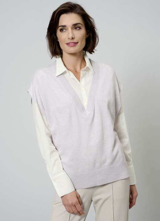 Damenmode - Pullunder mit Kaschmir-Anteil, in Größe 038 bis 052, in Farbe ANTIKSILBER Ansicht 1