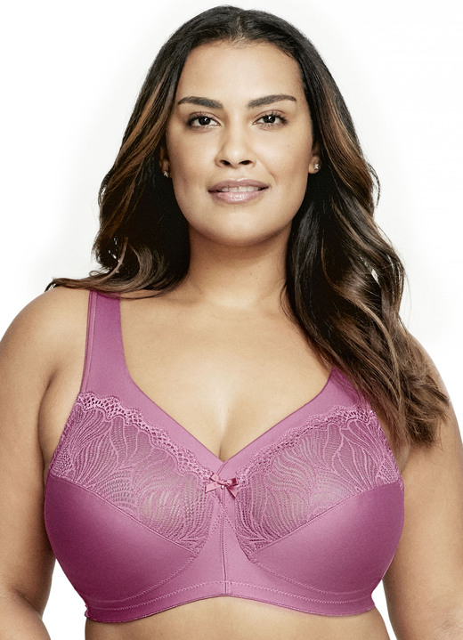 Glamorise - Glamorise Stütz-BH mit Spitze, in Größe 080 bis 120, in Cup C, in Farbe AZALEE Ansicht 1
