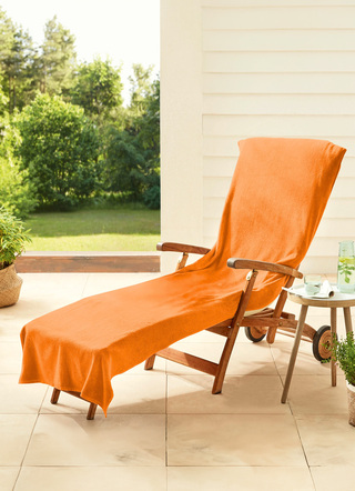 Garten - Dyckhoff-Schonbezüge aus Frottee, in Größe 300 (für Hochlehner, ca. 60x130 cm) bis 301 (für Liegen, ca. 70x200 cm), in Farbe BLAU – Farbe ORANGE – Ansicht 