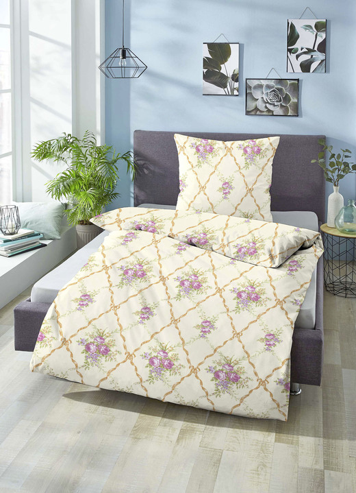 Bettwäschegarnituren - Bettwäsche-Garnitur in kuschelweicher Qualität, in Größe 112 (80/80 cm + 135/200 cm) bis 412 (4-teiliges Sparset), in Farbe GELB Ansicht 1