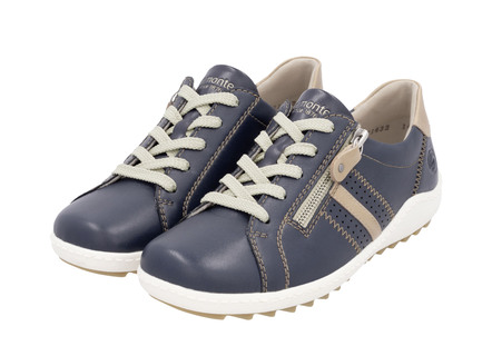 Remonte Schnürschuh aus teilweise geprägtem Nappaleder