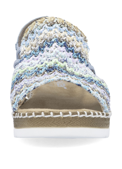 Sandaletten & Pantoletten - Rieker, sommerliche Damen-Sandalen, mit seitlichen Elastik-Bandagen, in Größe 036 bis 042, in Farbe HELLBLAU-BUNT Ansicht 2