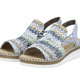 Sandaletten & Pantoletten - Rieker, sommerliche Damen-Sandalen, mit seitlichen Elastik-Bandagen, in Größe 036 bis 042, in Farbe HELLBLAU-BUNT – Farbe HELLBLAU-BUNT – Ansicht 1