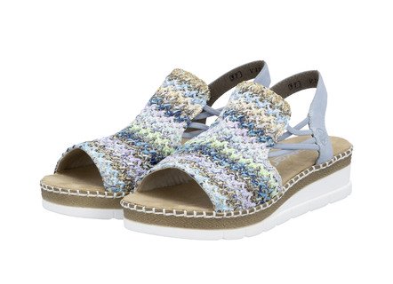 Rieker, sommerliche Damen-Sandalen, mit seitlichen Elastik-Bandagen
