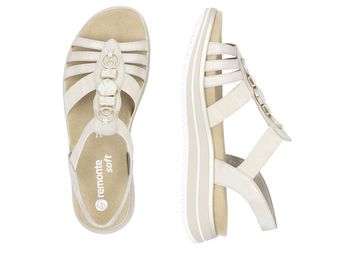 Sandaletten & Pantoletten - Remonte Riemchen-Sandale mit Metallschmuck, in Größe 036 bis 042, in Farbe MATTGOLD Ansicht 3