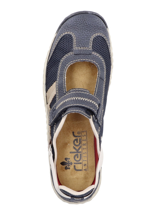 Slipper & Schnürschuhe - Rieker Slipper mit verstellbarer Klettspange, in Größe 036 bis 042, in Farbe MARINE-SAND Ansicht 3