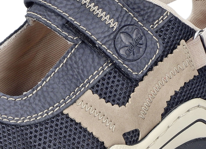 Slipper & Schnürschuhe - Rieker Slipper mit verstellbarer Klettspange, in Größe 036 bis 042, in Farbe MARINE-SAND Ansicht 4