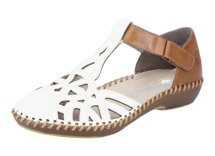 Schuhe - Rieker Sandale mit Klettverschluss, in Größe 036 bis 042, in Farbe CREME-COGNAC Ansicht 1