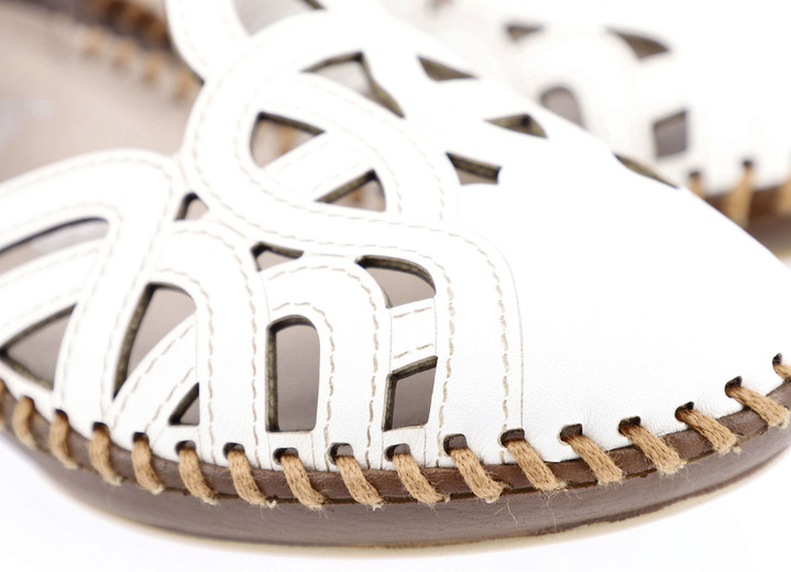 Rieker - Rieker Sandale mit Klettverschluss, in Größe 036 bis 042, in Farbe CREME-COGNAC Ansicht 8