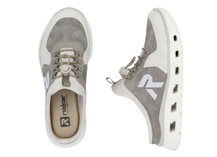 Slipper & Schnürschuhe - Rieker Slipper mit elastischem Schnellschnürsystem mit Stopper, in Größe 036 bis 042, in Farbe JEANS Ansicht 9