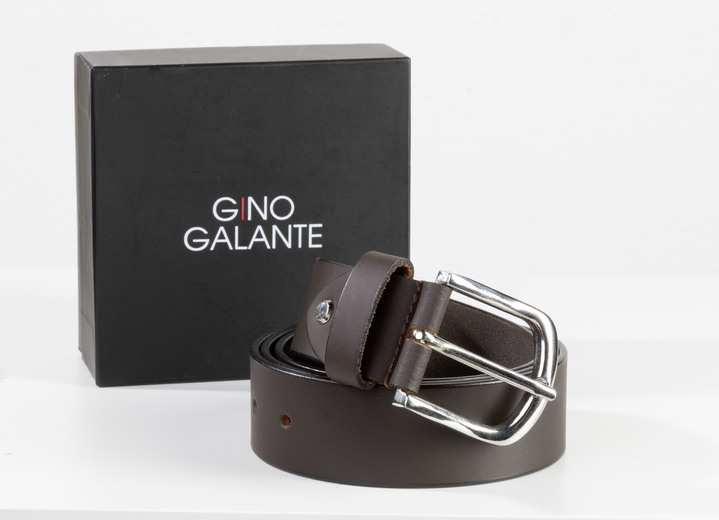 Gürtel - GINO GALANTE, modischer Herren-Gürtel inkl. Box, 3,5 cm breit Gürtel - GINO GALANTE, modischer Herren-Gürtel inkl. Box, 3,5 cm breit, in Größe 095 bis 115, in Farbe BRAUN