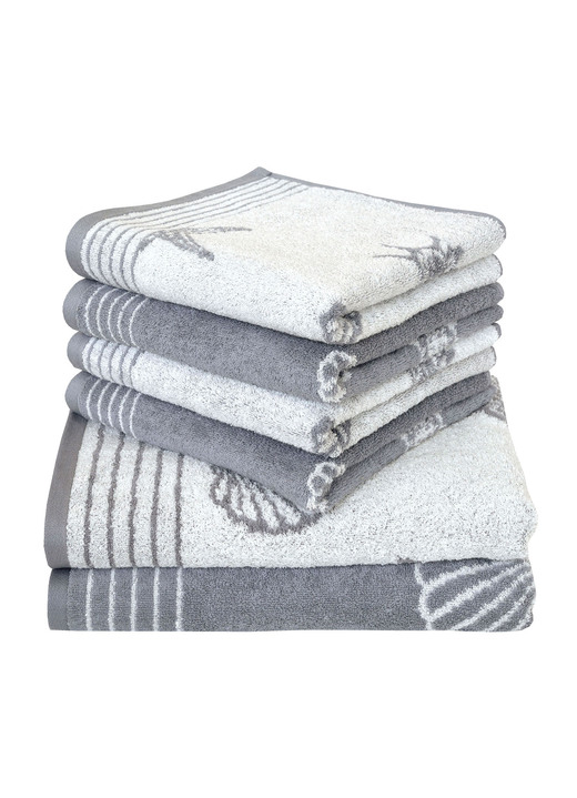 Handtücher - Frottier-Serie von Dyckhoff aus 100% Baumwolle Ansicht 2 Handtücher - Frottier-Serie von Dyckhoff aus 100% Baumwolle, in Größe 200 (Handtuch, 50x100 cm) bis 204 (Duschtuch, 70x140 cm), in Farbe GRAU Ansicht 2