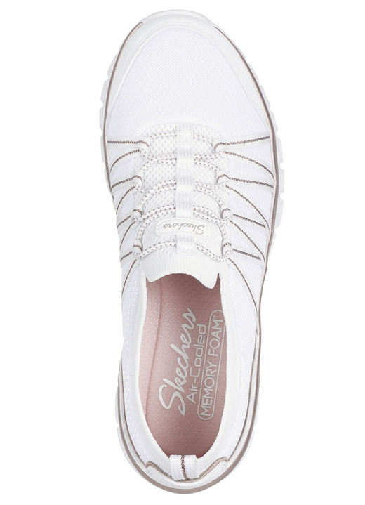 Slipper & Schnürschuhe - SKECHERS,  trendige Damen-Slipper, aus gestricktem Mesh-Material, in Größe 036 bis 042, in Farbe SCHWARZ-ROSÉGOLD Ansicht 7