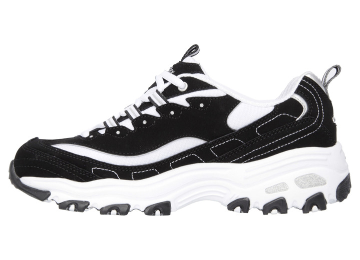 Slipper & Schnürschuhe - SKECHERS, sportliche Damen-Sneaker, mit herausnehmbarem Fußbett, in Größe 036 bis 042, in Farbe SCHWARZ-WEISS Ansicht 5