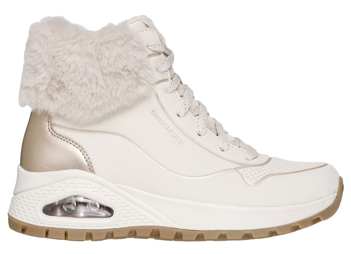 Stiefel & Stiefeletten - SKECHERS, gefütterte Damen-Boots, Winterschuhe, mit flauschigem Plüschkragen, in Größe 036 bis 041, in Farbe ECRU Ansicht 2