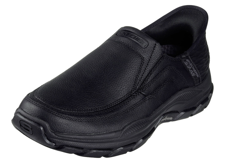 Slipper & Schnürschuhe - SKECHERS, bequeme Herren-Slipper, mit geformter Slip-Ins Fersenplatte, in Größe 040 bis 046, in Farbe SCHWARZ Ansicht 1